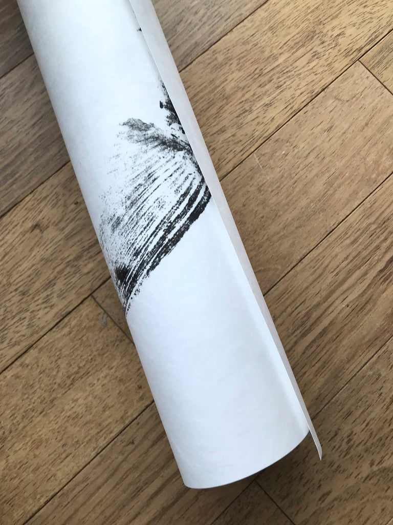 Poster, reproduction de gyotaku, empreinte encre de chine d'espadon